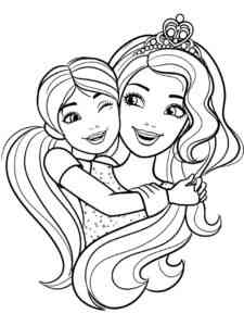 Barbie with her daughter coloring page