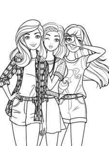 Barbie and her best friends coloring page
