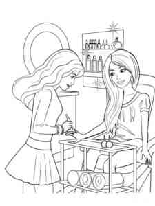 Barbie with manicure coloring page