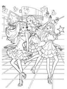 Barbie in the disco coloring page