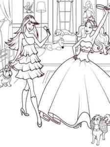 Barbie is going to a party coloring page