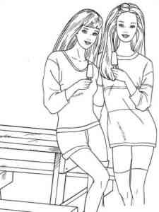 Barbie with a Girlfriend coloring page