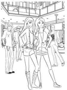 Barbie in the store coloring page