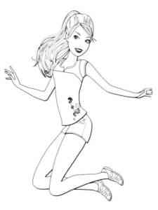 Barbie jumps coloring page