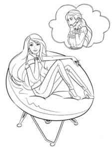 Barbie in a chair coloring page