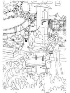 Barbie on a Picnic coloring page