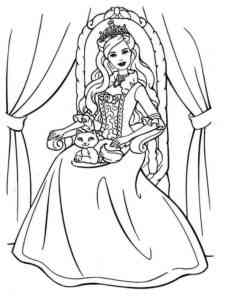 Barbie Princess on the Throne coloring page