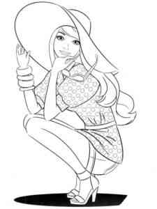 Barbie in Hat coloring page