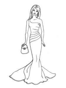 Barbie in Evening Dress coloring page