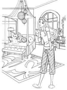 Barbie sends a kiss with air coloring page