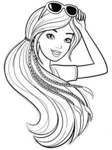 Barbie with glasses coloring page