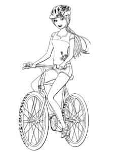 Barbie riding a bike coloring page
