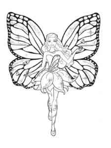 Simple Barbie Mariposa coloring page