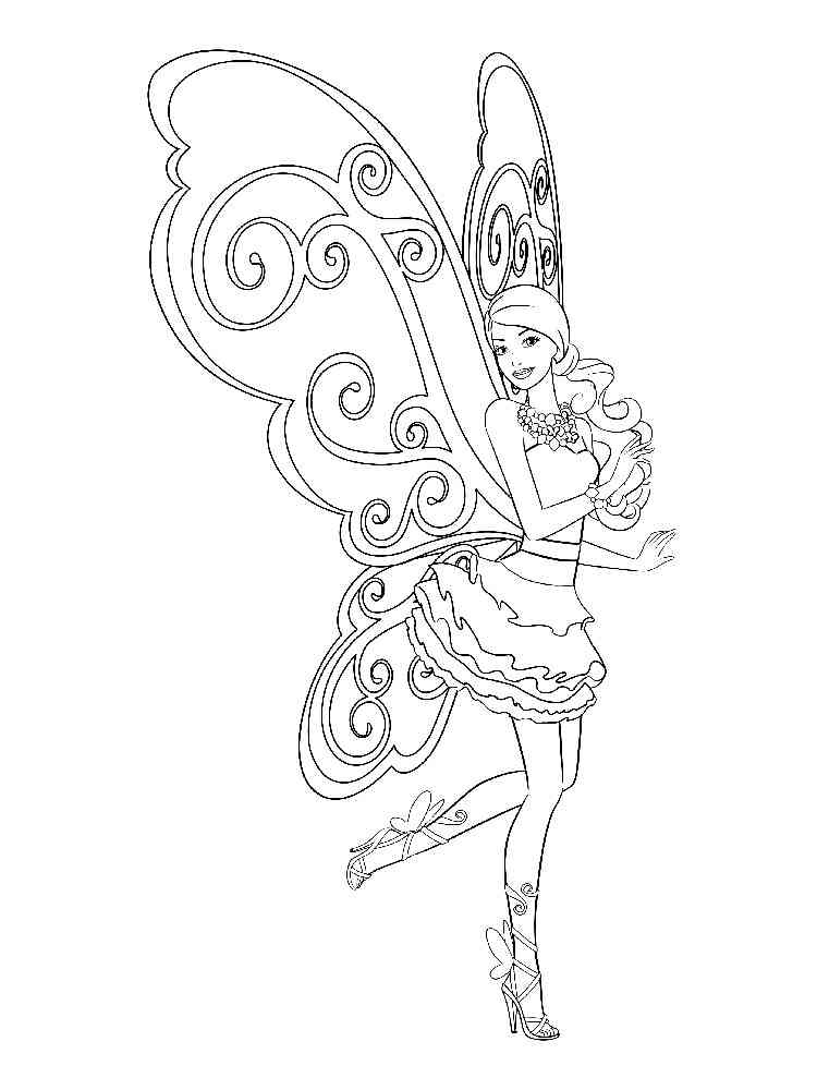 Adorable Barbie Fairy coloring page