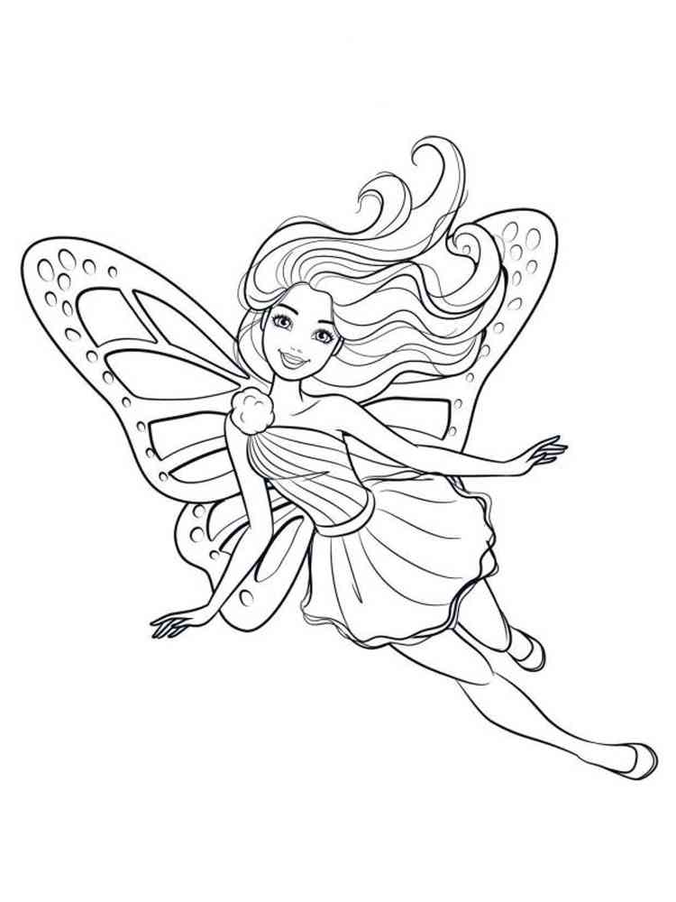 Happy Barbie Fairy coloring page