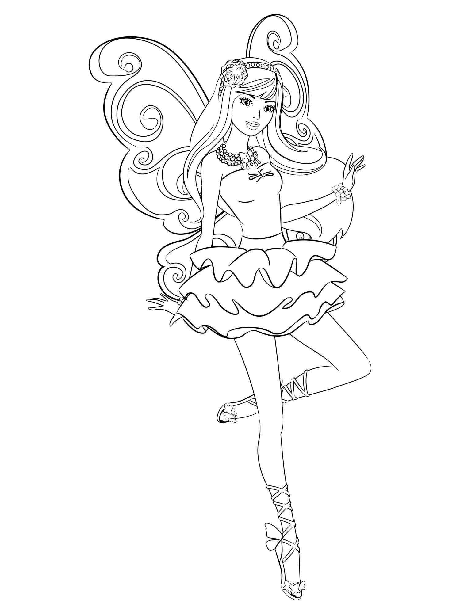 Lovely Barbie Fairy coloring page