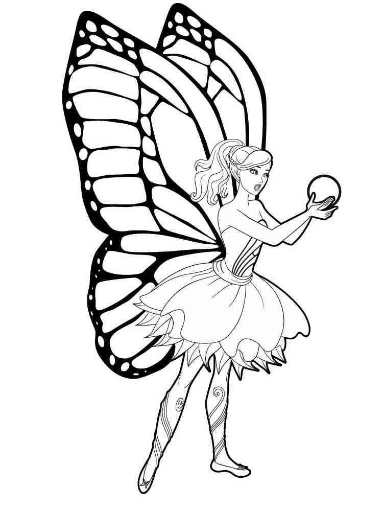 Cute Barbie Fairy coloring page