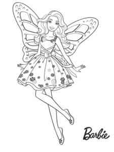 Barbie Mariposa coloring page
