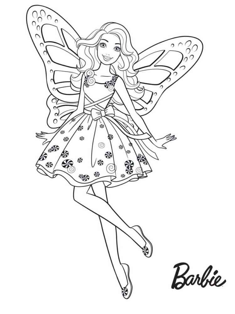 Barbie Mariposa coloring page