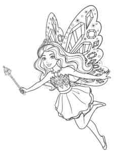 Magical Barbie Fairy coloring page
