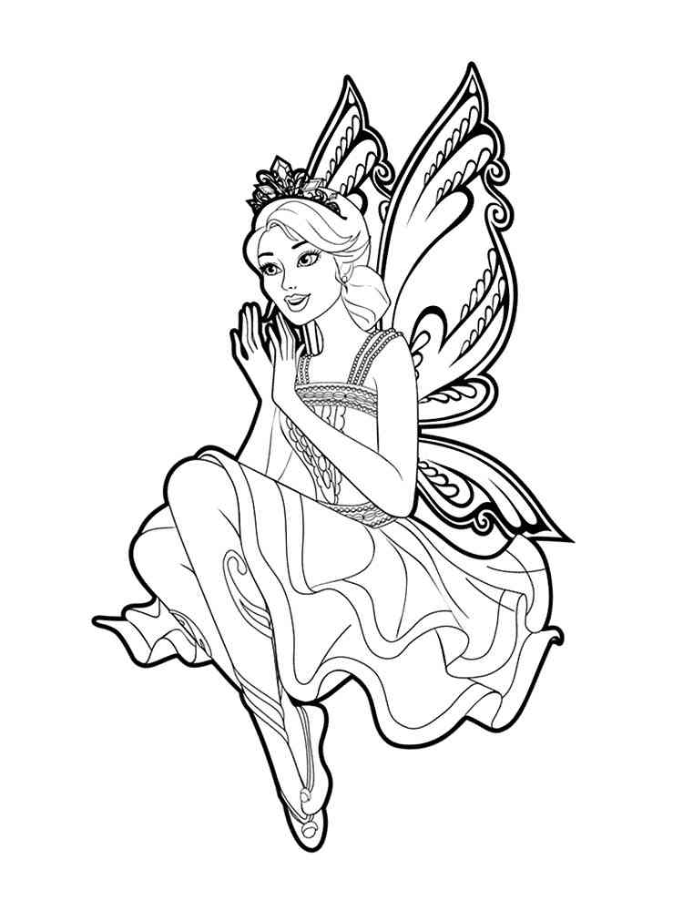 Funny Barbie Fairy coloring page