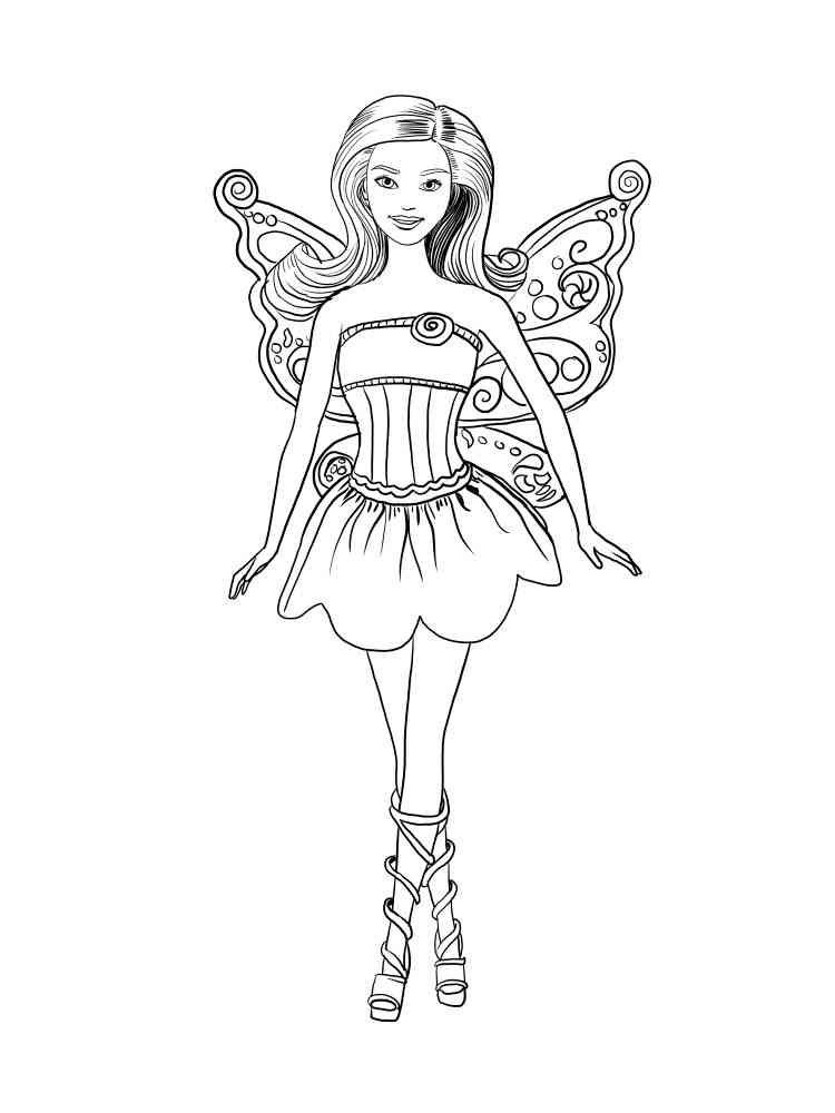 Pretty Barbie Fairy coloring page