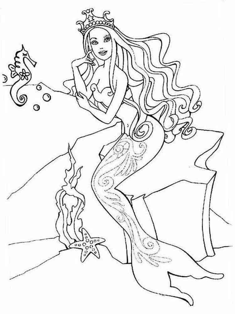 Barbie Mermaid underwater coloring page