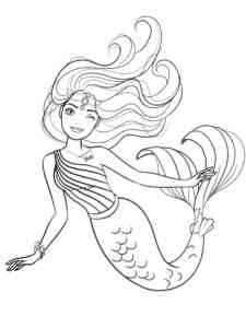 Barbie Mermaid winked coloring page