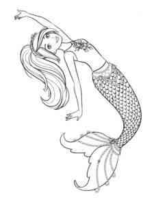 Pretty Barbie Mermaid coloring page