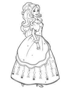 Barbie Princess with beautiful hair coloring page