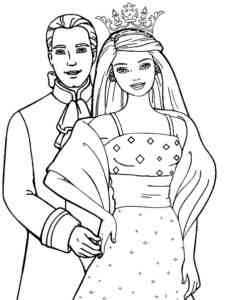 Barbie Princess with Ken coloring page