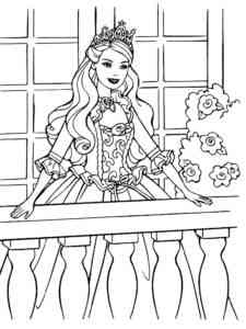 Barbie Princess on the balcony coloring page