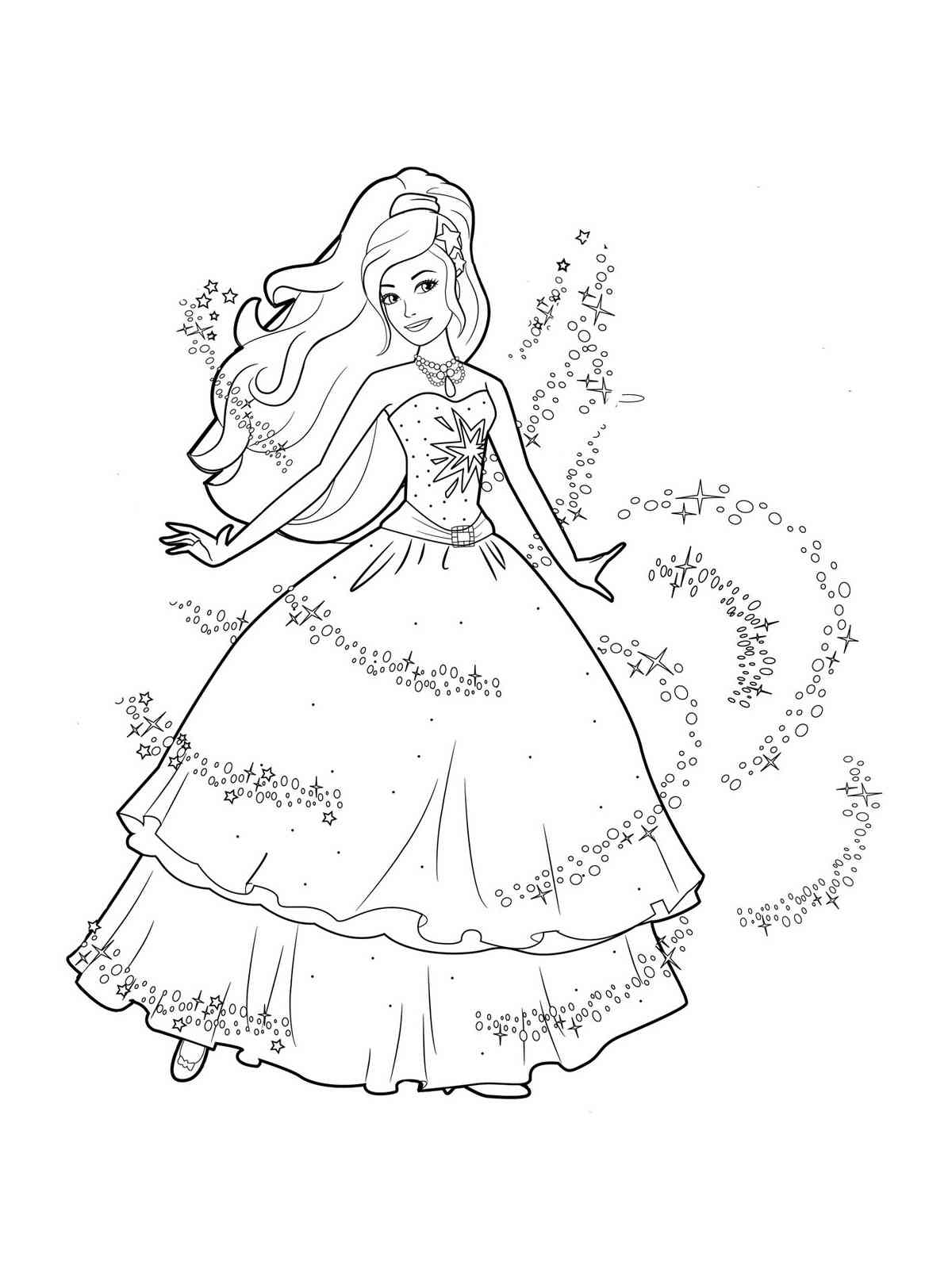 Lovely Barbie Princess coloring page