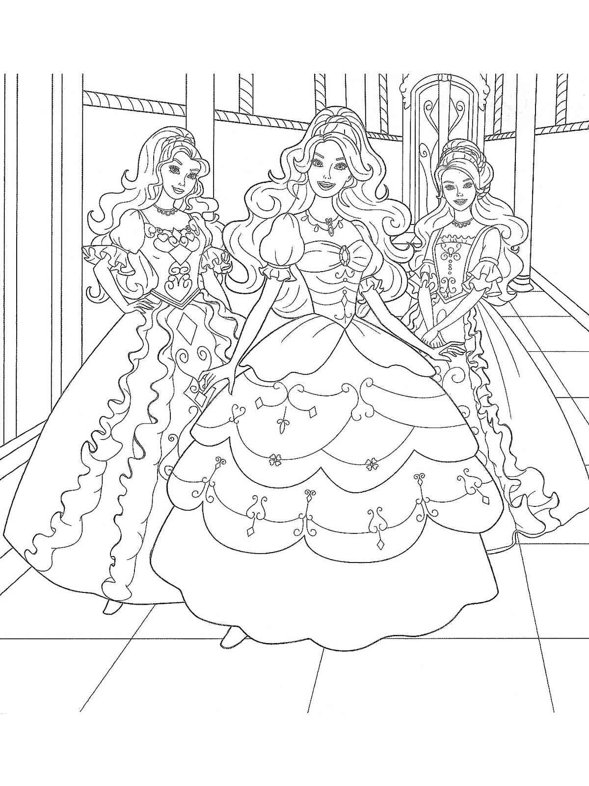 Princess Barbie at the Ball coloring page