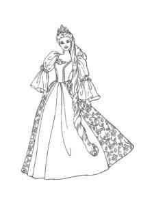 Barbie Princess with a long braid coloring page