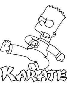 Karate Bart Simpson coloring page