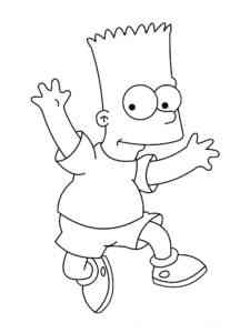 Bart Simpson in the jump coloring page