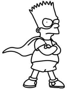 Bart Simpson Superhero coloring page