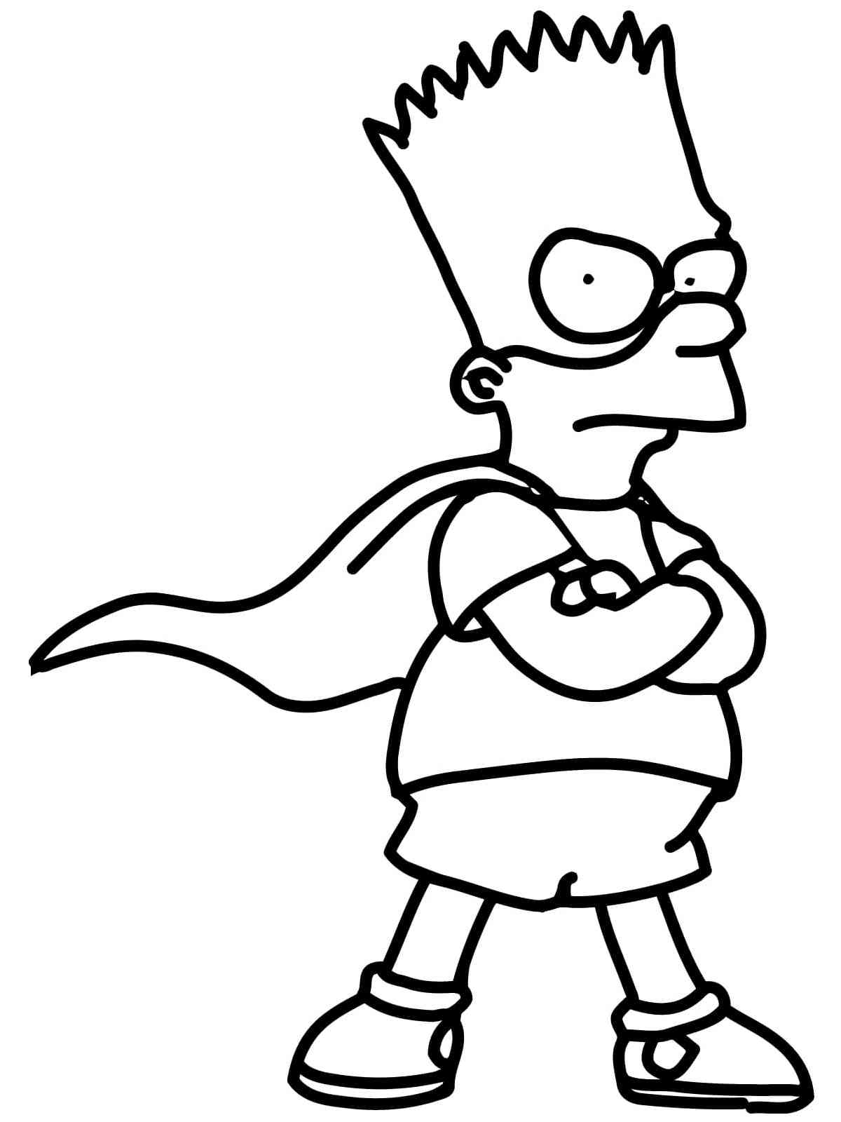 Bart Simpson Superhero coloring page