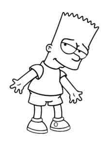 Sad Bart Simpson coloring page