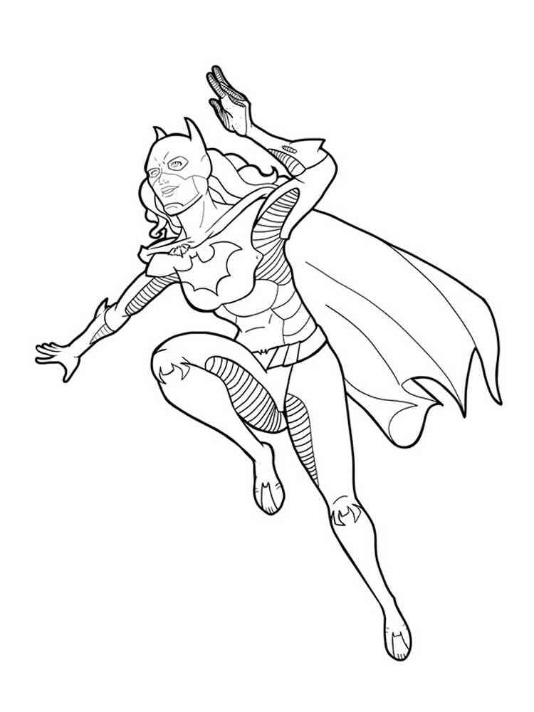 Batgirl Jumping coloring page