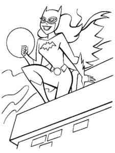 Batgirl on the Roof coloring page