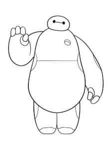 Baymax with arm raised coloring page