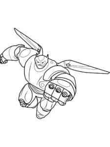 Flying Baymax coloring page