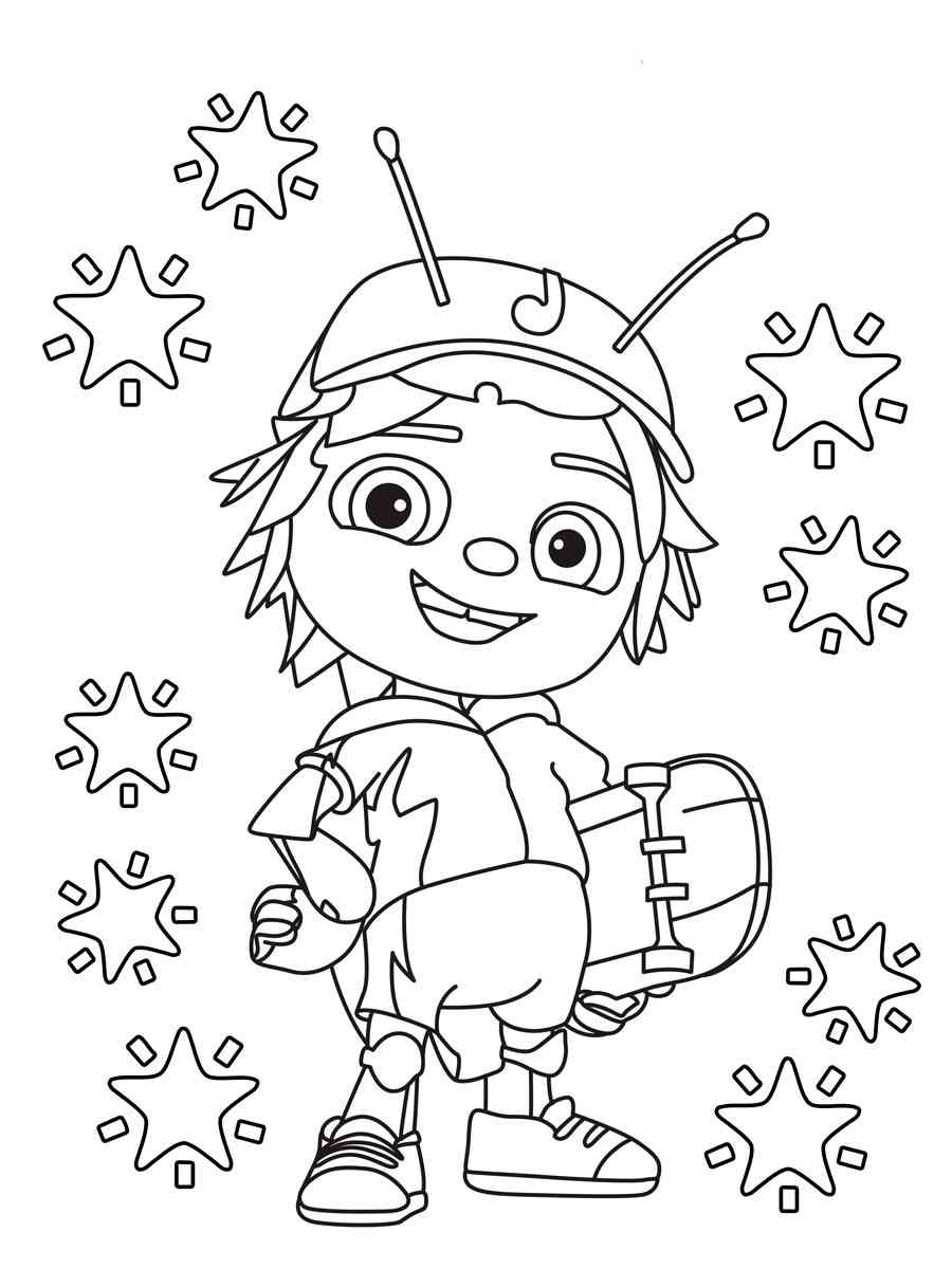 Funny Jay from Beat Bugs coloring page