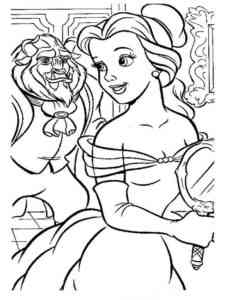 Belle and Beast coloring page