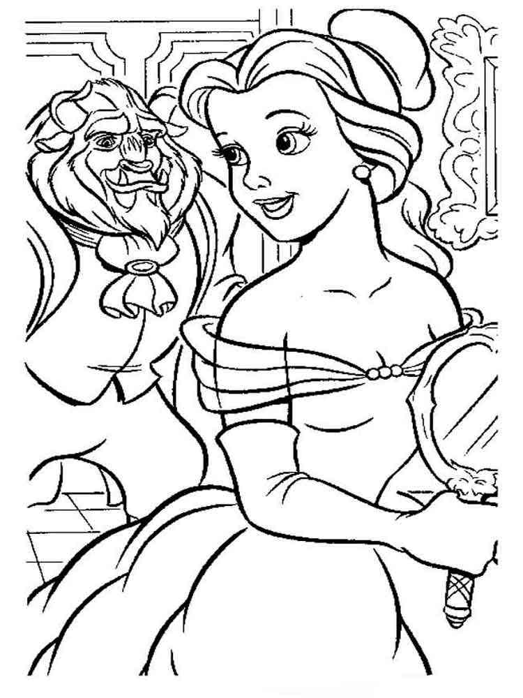 Belle and Beast coloring page
