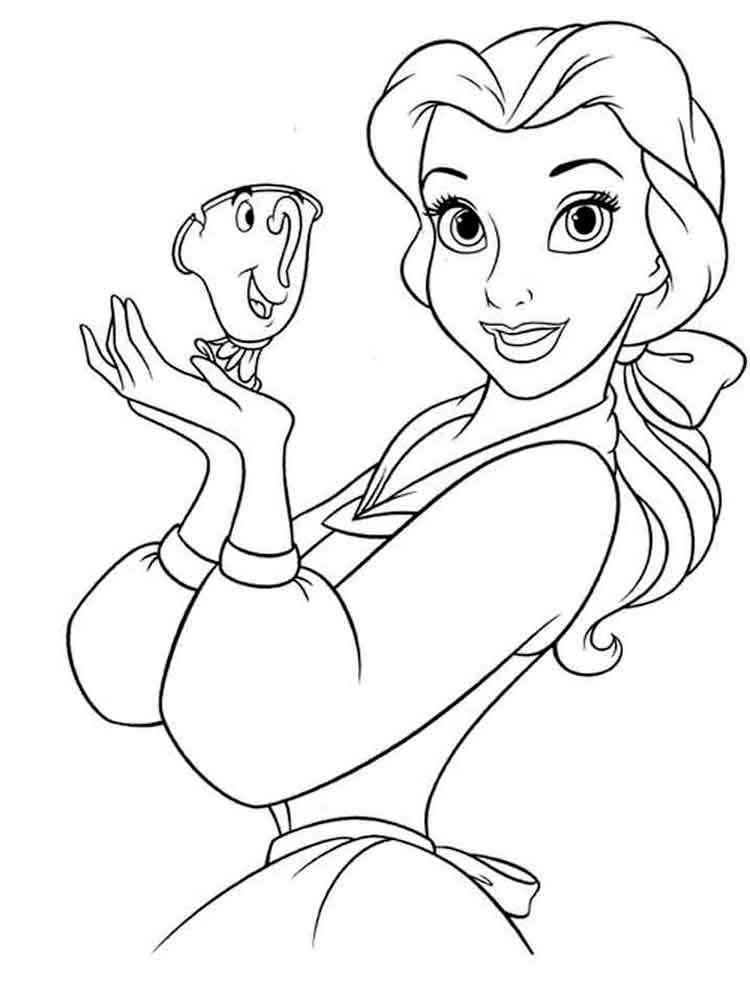 Belle and Chip coloring page