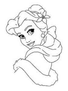 Belle is smiling coloring page