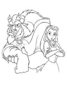 Beast and Belle coloring page